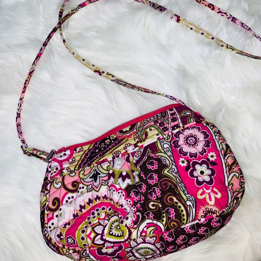 Vera Bradley pink and purple floral cross body